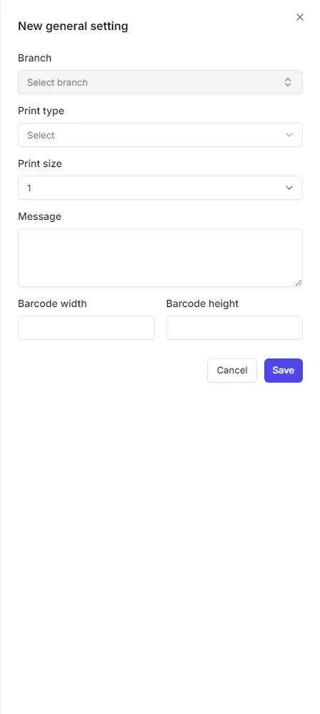 The new general setting form