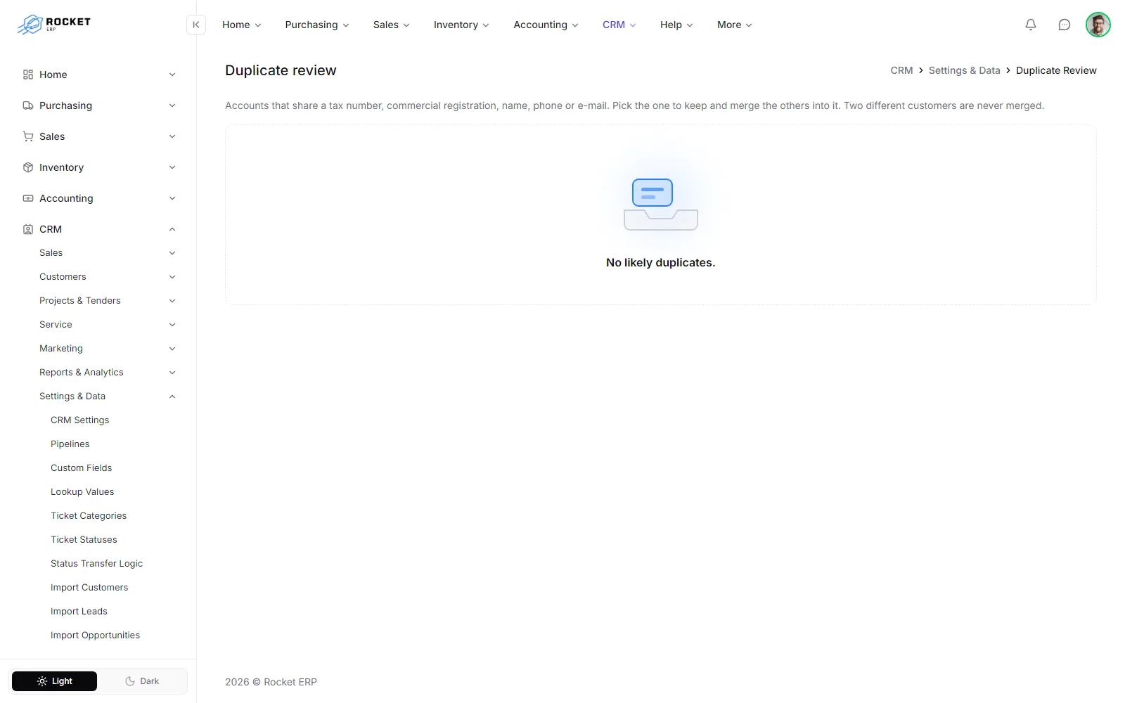 Duplicate review with groups of likely duplicate organisations